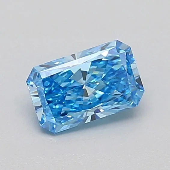 0.54ct RADIANT Fancy Vivid Blue VVS2 Coloured Lab diamond