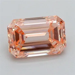 0.64ct EMERALD Fancy Vivid Pink VVS2 Coloured Lab diamond