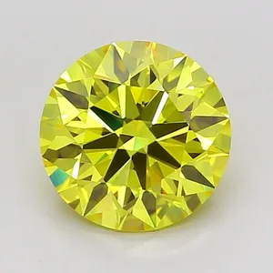 0.99ct ROUND Fancy Intense Yellow VS1 Coloured Lab diamond