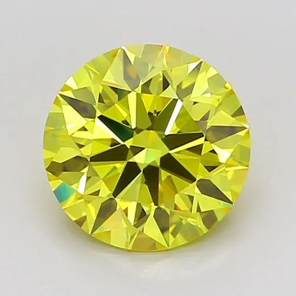 0.99ct ROUND Fancy Intense Yellow VS1 Coloured Lab diamond