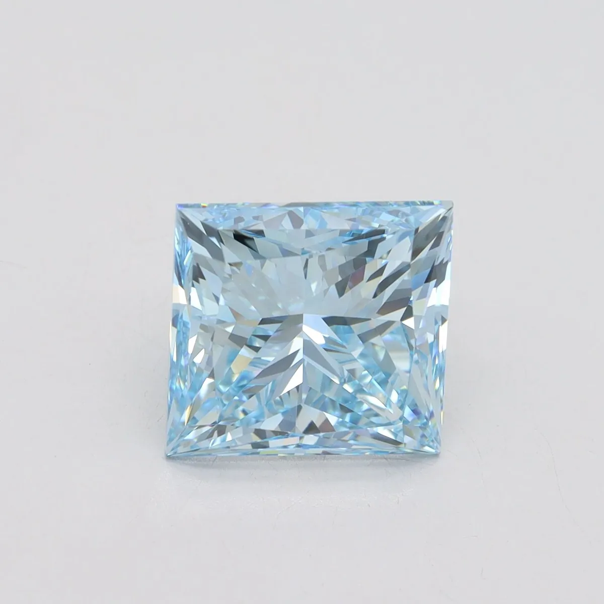 4.71ct PRINCESS Fancy Vivid Blue VS2 Coloured Lab diamond