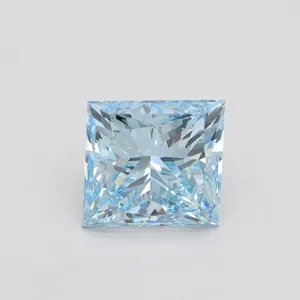 4.71ct PRINCESS Fancy Vivid Blue VS2 Coloured Lab diamond