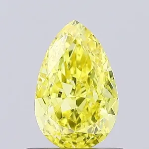 0.71ct PEAR Fancy Vivid Yellow VVS2 Coloured Lab diamond