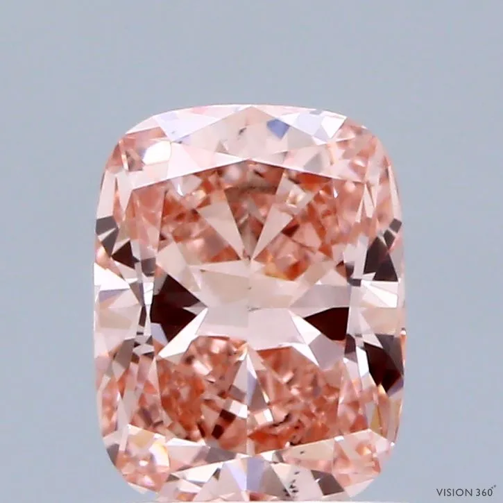 1.01ct CUSHION Fancy Vivid Pink VS2 Coloured Lab diamond