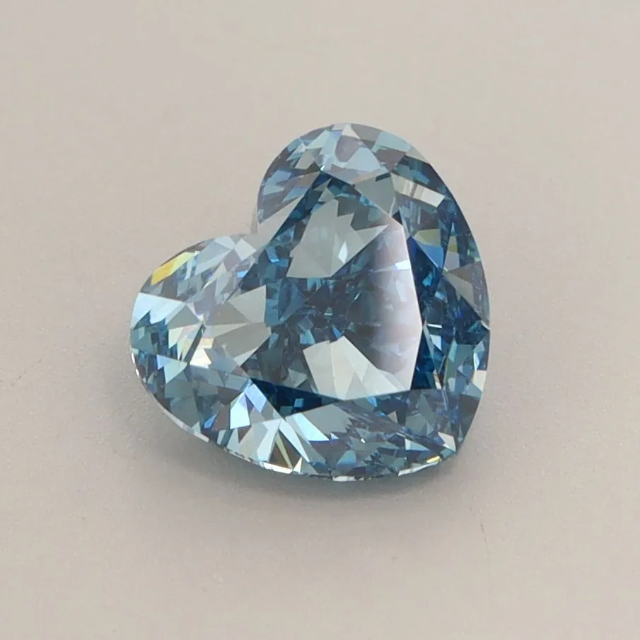 1.58ct HEART Fancy Vivid Blue VVS2 Coloured Lab diamond