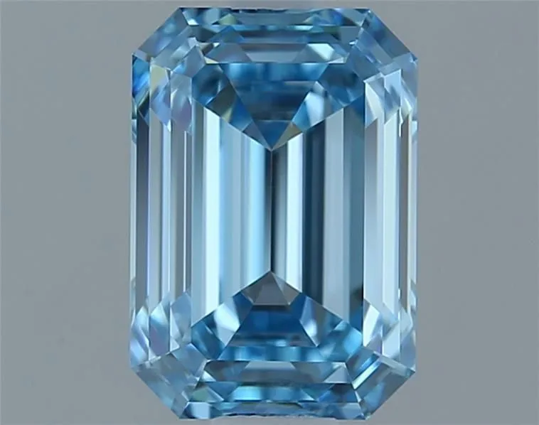 1.02ct EMERALD Fancy Vivid Blue VVS2 Coloured Lab diamond