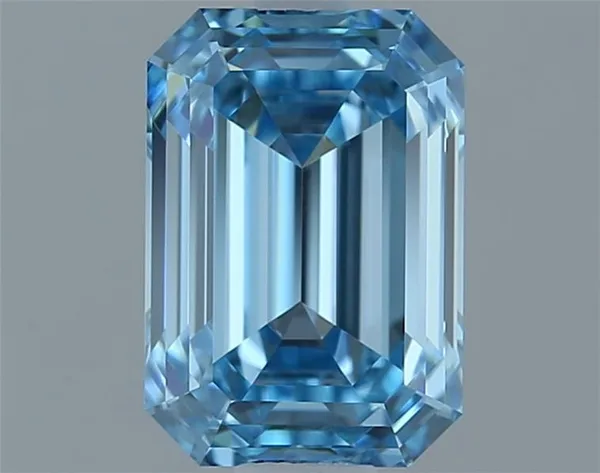 1.02ct EMERALD Fancy Vivid Blue VVS2 Coloured Lab diamond