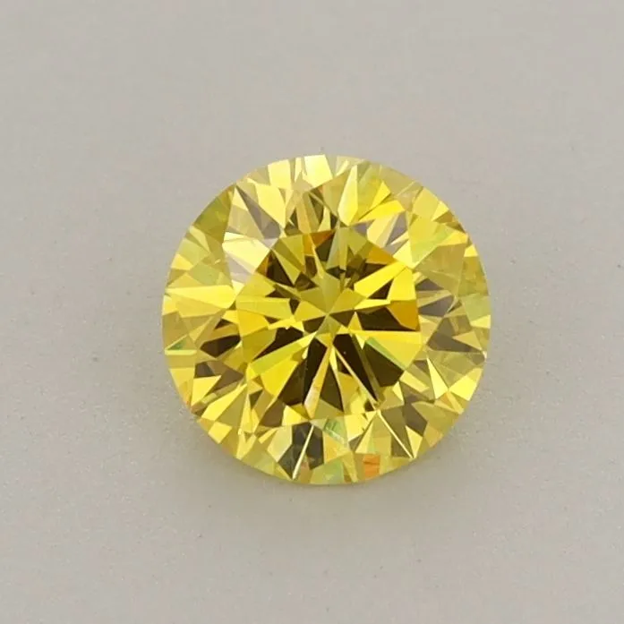 0.50ct ROUND Fancy Vivid Yellow VS1 Coloured Lab diamond