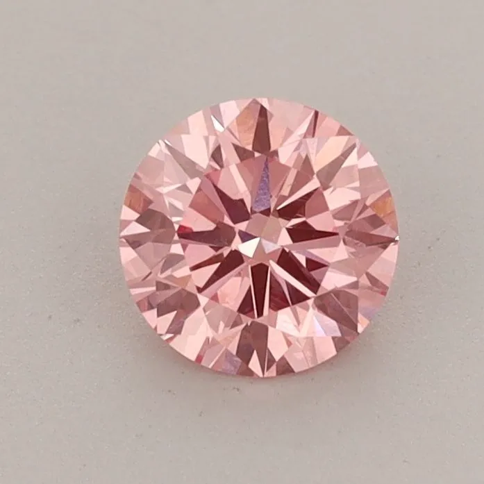 0.64ct ROUND Fancy Vivid Pink VS1 Coloured Lab diamond