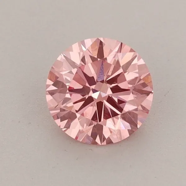0.64ct ROUND Fancy Vivid Pink VS1 Coloured Lab diamond