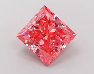 1.99ct PRINCESS Fancy Vivid Pink VS1 Coloured Lab diamond
