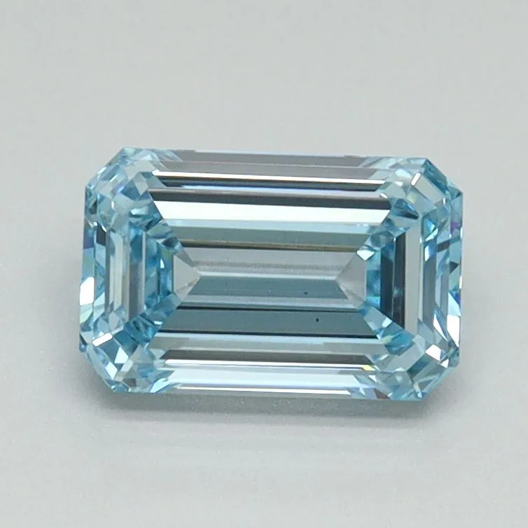 1.05ct EMERALD Fancy Vivid Blue VS1 Coloured Lab diamond