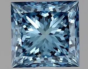 1.59ct PRINCESS Fancy Vivid Blue VVS2 Coloured Lab diamond