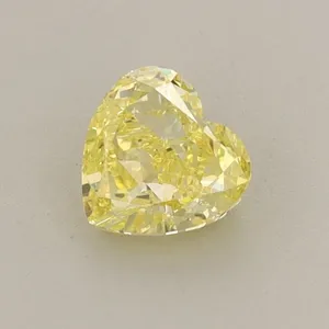 0.59ct HEART Fancy Intense Yellow VVS2 Coloured Lab diamond