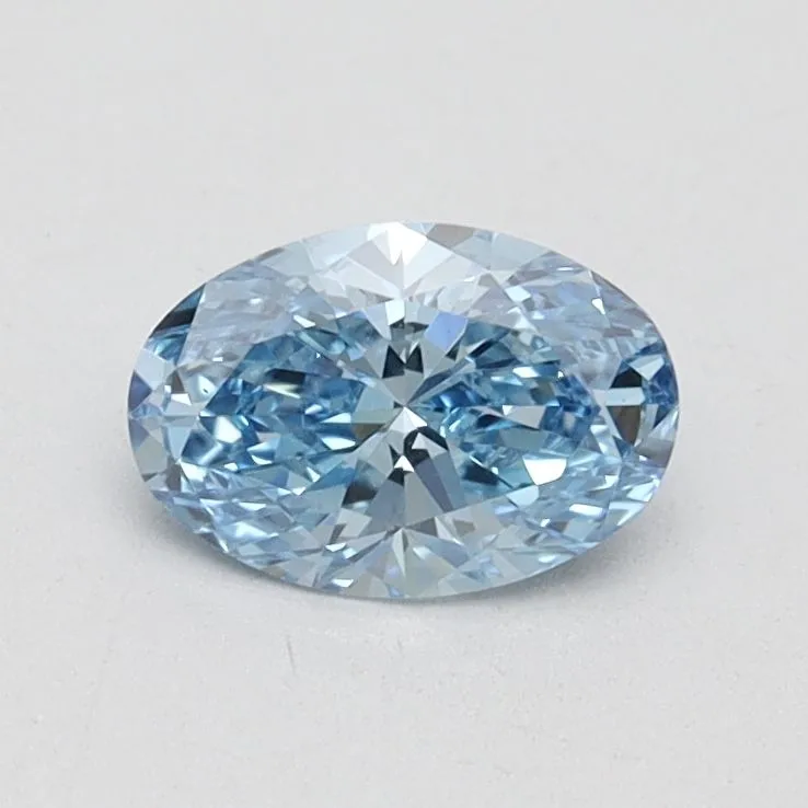 0.58ct OVAL Fancy Vivid Blue VS1 Coloured Lab diamond