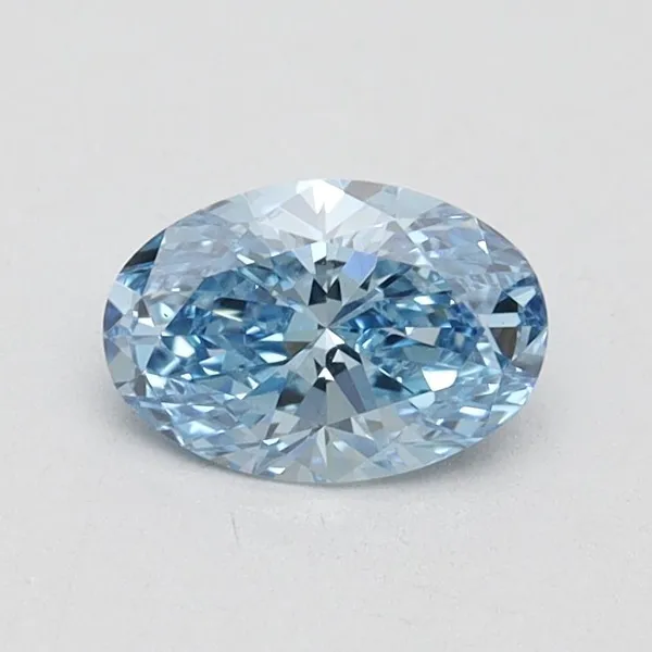 0.58ct OVAL Fancy Vivid Blue VS1 Coloured Lab diamond
