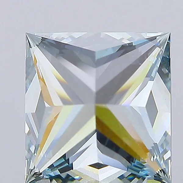 3ct PRINCESS Fancy Vivid Greenish Blue VS2 Coloured Lab diamond