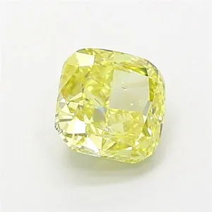 1.06ct CUSHION Fancy Intense Yellow VS1 Coloured Lab diamond