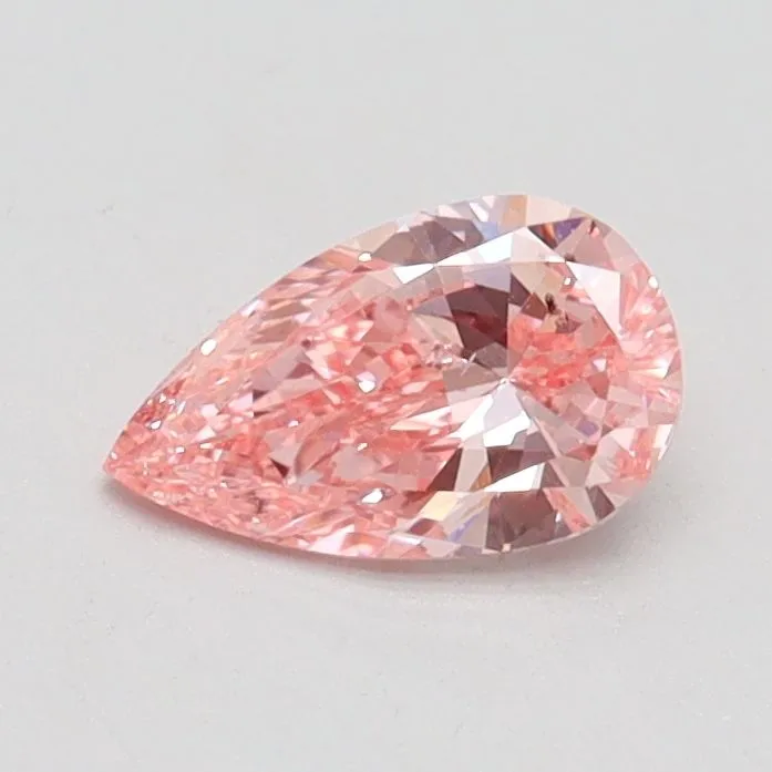 0.50ct PEAR Fancy Intense Pink SI1 Coloured Lab diamond