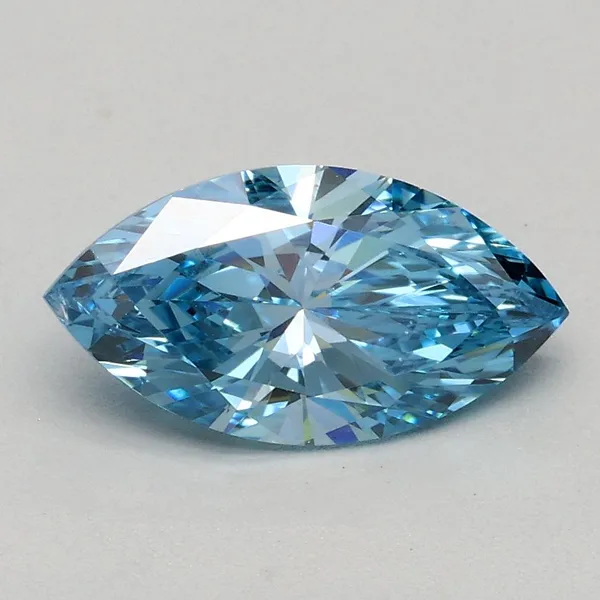 1ct MARQUISE Fancy Vivid Blue SI1 Coloured Lab diamond