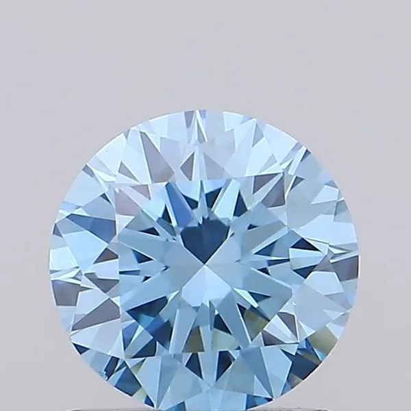 0.79ct ROUND Fancy Vivid Blue VS1 Coloured Lab diamond