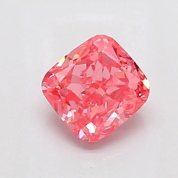 1.34ct CUSHION Fancy Vivid Pink VS1 Coloured Lab diamond