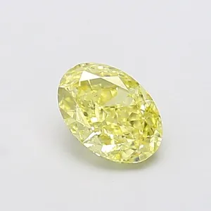 1.08ct OVAL Fancy Intense Yellow VS1 Coloured Lab diamond