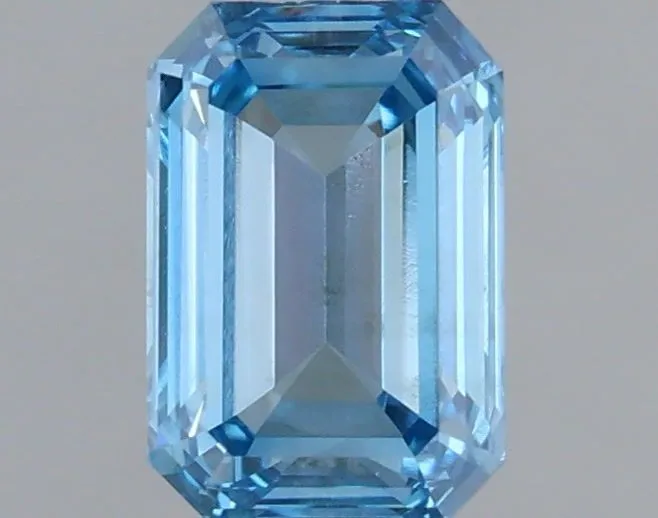 0.47ct EMERALD Fancy Vivid Blue VS1 Coloured Lab diamond