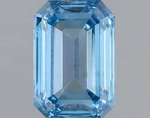 0.47ct EMERALD Fancy Vivid Blue VS1 Coloured Lab diamond