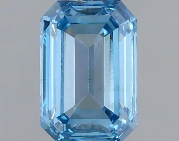 0.47ct EMERALD Fancy Vivid Blue VS1 Coloured Lab diamond