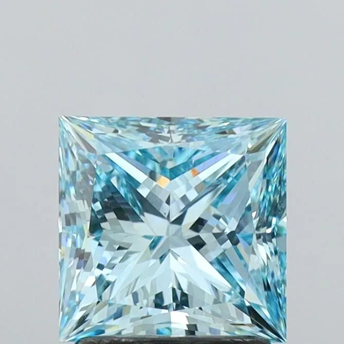 1.92ct PRINCESS Fancy Vivid Blue VS1 Coloured Lab diamond