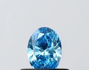 0.35ct OVAL Fancy Vivid Blue VVS2 Coloured Lab diamond