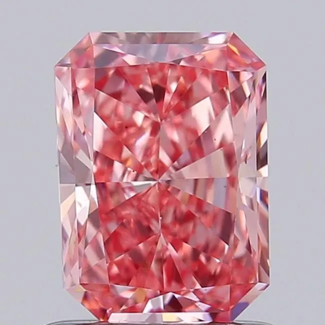 0.95ct RADIANT Fancy Vivid Pink VS1 Coloured Lab diamond