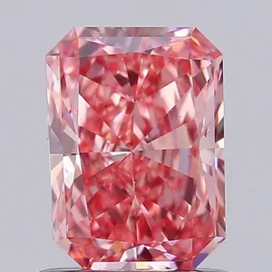 0.95ct RADIANT Fancy Vivid Pink VS1 Coloured Lab diamond