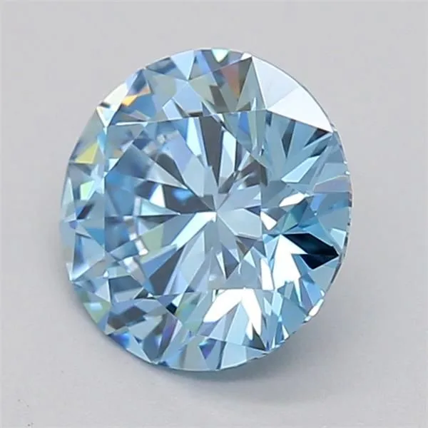 0.7ct ROUND Fancy Vivid Blue VS1 Coloured Lab diamond