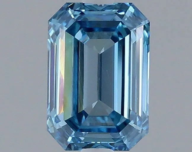 1.28ct EMERALD Fancy Vivid Blue VS2 Coloured Lab diamond