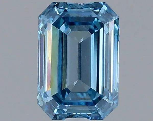 1.28ct EMERALD Fancy Vivid Blue VS2 Coloured Lab diamond
