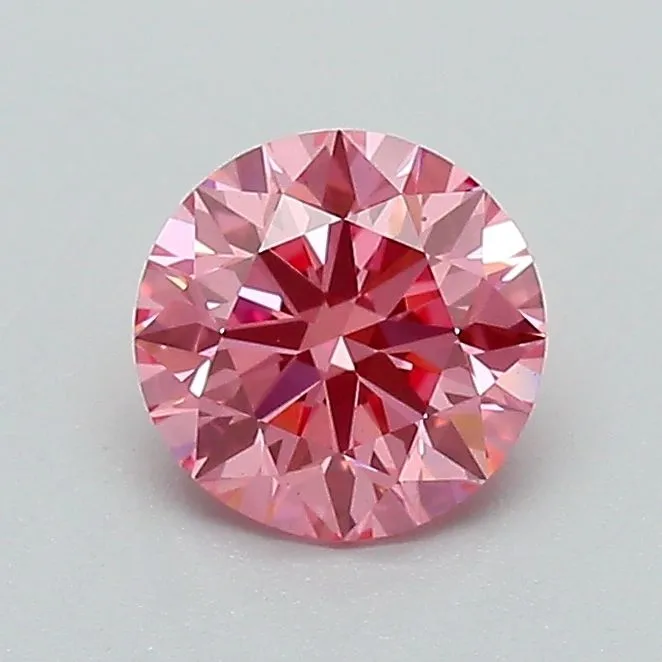 0.75ct ROUND Fancy Vivid Pink VS1 Coloured Lab diamond
