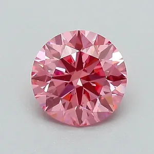 0.75ct ROUND Fancy Vivid Pink VS1 Coloured Lab diamond
