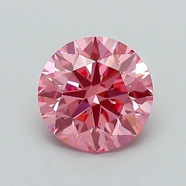 0.75ct ROUND Fancy Vivid Pink VS1 Coloured Lab diamond