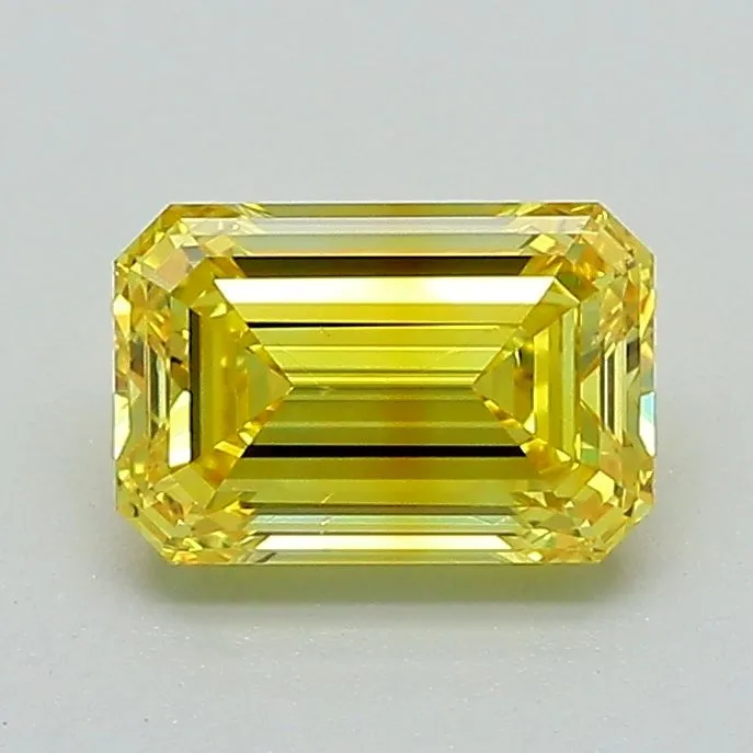 1.05ct EMERALD Fancy Vivid Yellow VS2 Coloured Lab diamond
