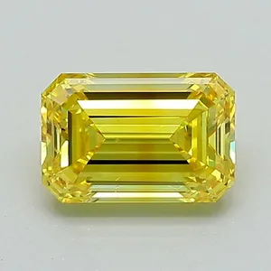 1.05ct EMERALD Fancy Vivid Yellow VS2 Coloured Lab diamond
