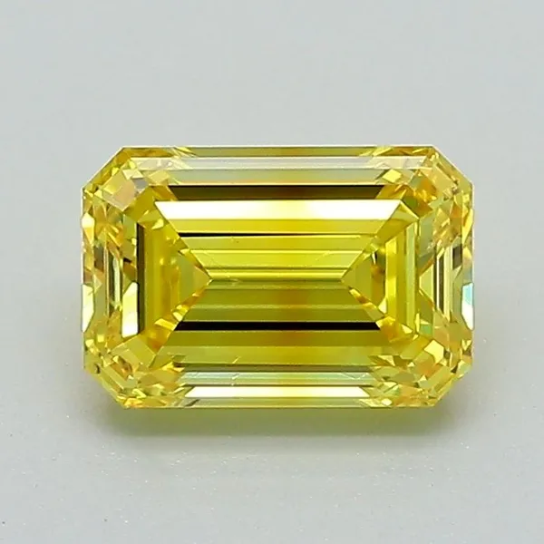 1.05ct EMERALD Fancy Vivid Yellow VS2 Coloured Lab diamond