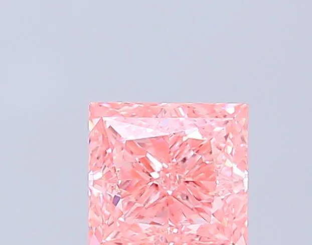 1.09ct PRINCESS Fancy Vivid Pink VS1 Coloured Lab diamond