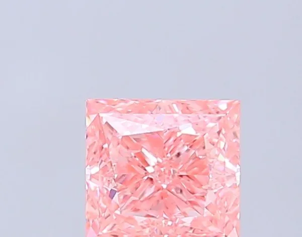1.09ct PRINCESS Fancy Vivid Pink VS1 Coloured Lab diamond
