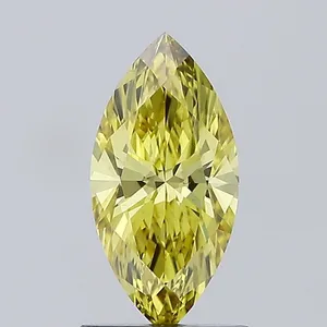 0.93ct MARQUISE Fancy Intense Yellow VS1 Coloured Lab diamond