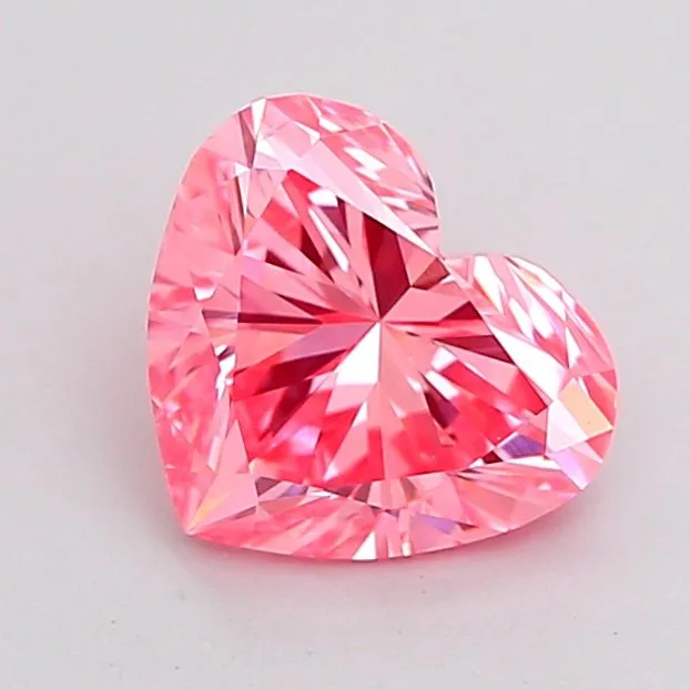 1.00ct HEART Fancy Vivid Pink VS2 Coloured Lab diamond