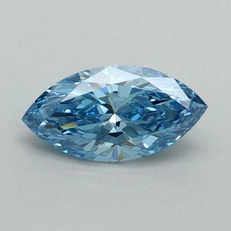 0.54ct MARQUISE Fancy Vivid Blue VS1 Coloured Lab diamond