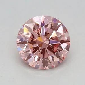 0.54ct ROUND Fancy Vivid Pink VVS2 Coloured Lab diamond