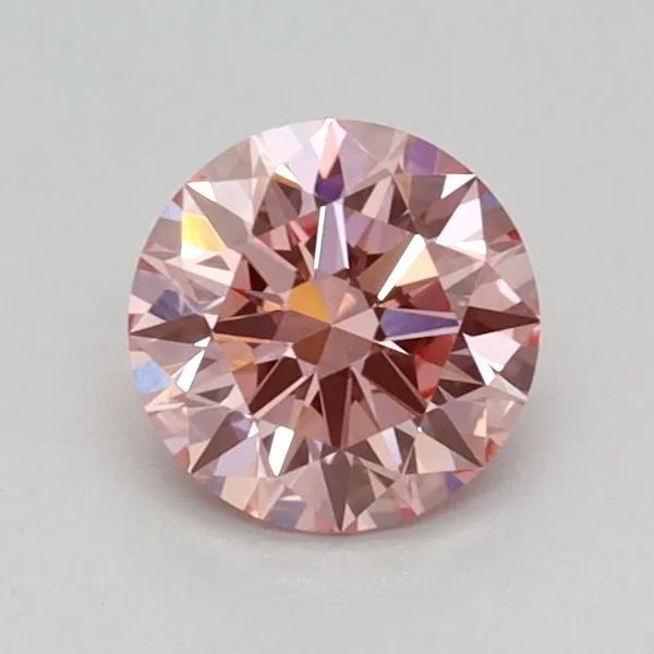 0.54ct ROUND Fancy Vivid Pink VVS2 Coloured Lab diamond